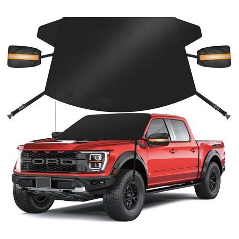 CCYKXA 600D Car Windshield Cover, Removable Foldable Snow Cover, Frost Protection, Snow, Frost and Sun Protection