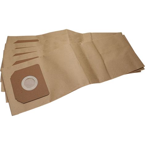 vhbw 5x sacchetto compatibile con Bosch GAS 35, GAS 35 AFC, GAS 35 L, GAS 35 M, GAS 35 H AFC aspirapolvere - 56cm x 20cm Marrone