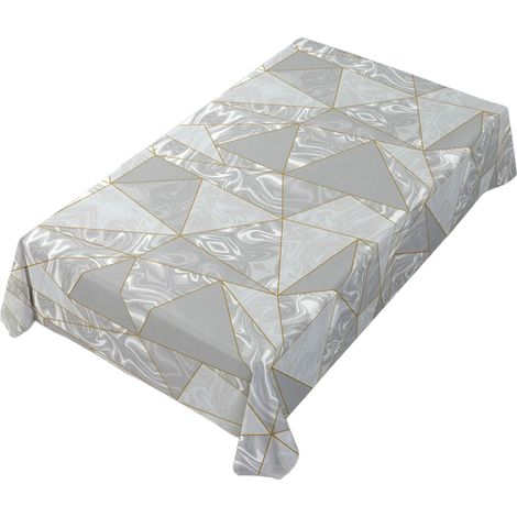1 nappe de table en PVC, imperméable et résistante aux taches, nappe moderne pour table basse ou d'appoint dans salon ou salle à manger