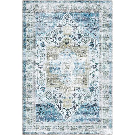 Alfombra con estampado oriental vintage, diseño antideslizante, 120x170cm. Consulte a continuación la descripción de las medidas. (1/2)