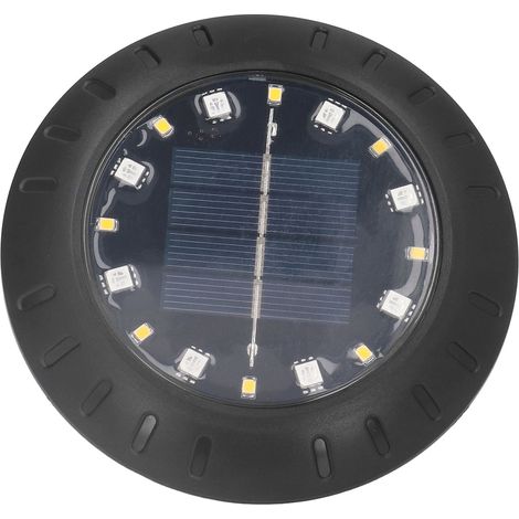 Lampes solaires de sol à recharge automatique, LED RGB, étanches IP67, blanc chaud, pour extérieur (1/5)