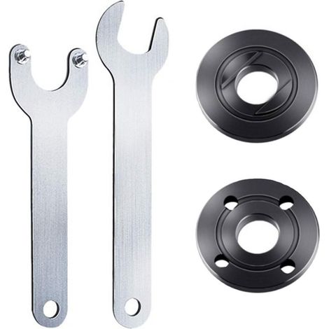 Lot de 4 pièces de rechange pour meuleuse d'angle, clé d'angle, écrous à bride, meuleuse, bride, clé de serrage, écrou de blocage en métal pour plusieurs modèles de meuleuses (1/5)