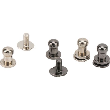 200 Chicago-Schrauben (0,3 x 0,2 Zoll, Rundkopf), robust und langlebig, aus Kupfer, vielseitig einsetzbar für Lederarbeiten wie Taschen und Etuis, in Silber und Schwarz. (1/5)