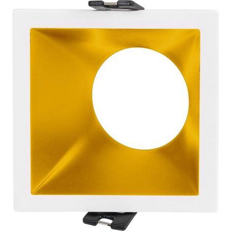 Collerette spot encastrable carrée asymétrique - Faible UGR - - Doré
