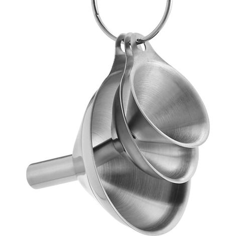 3 Pièces Mini Entonnoir Inox, Ensemble D'entonnoir de Cuisine en Acier Inoxydable, Mini Entonnoir en Métal, pour Liquides Séparés, Huile de Cuisson, Assaisonnement ou Objet en Poudre (1/4)