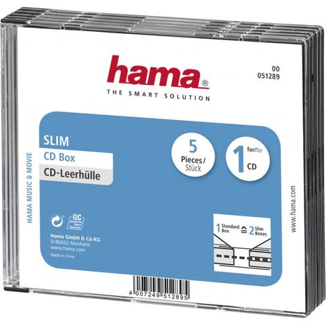 Hama CD Slim Jewel Case 1 Disks Transparent (1/2)
