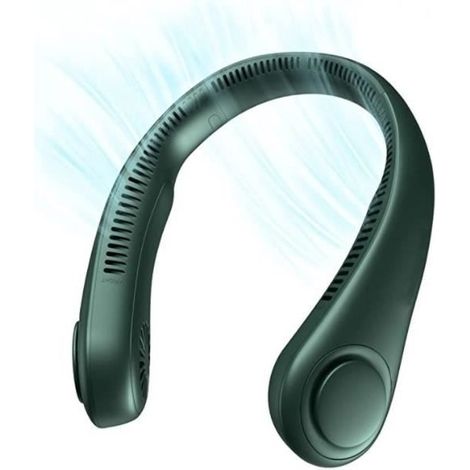 (Vert)Ventilateur Personnel Portable Modèle Sans Pale - 3 Vitesses - Alimentation USB - Cou Vert (1/4)