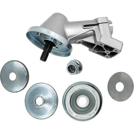 Hippotech Getriebekopf-Baugruppe mit Schneidmesser und Kontermutter für Stihl Trimmer FS300 FS310 FS350 FS400 FS450 FS480 (1/5)