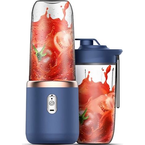 Batidora portátil con 6 cuchillas, alimentada por USB, para preparar batidos y smoothies. (1/5)