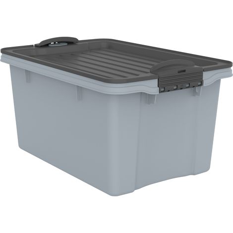 Rotho Aufbewahrungsbox Compact mit Deckel 27 x 18,5 cm 4,5 L misty blau (1/3)