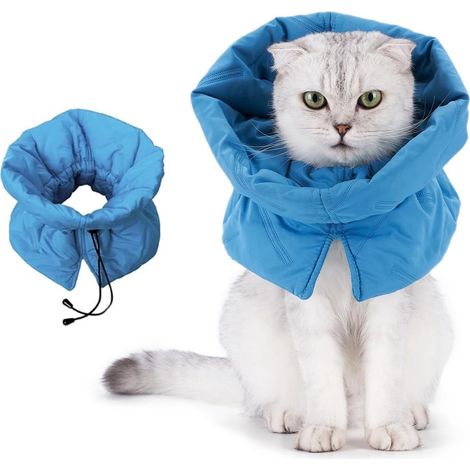 Collier - Collier ajustable pour animaux de compagnie - Écharpe pour chat - Légère et imperméable, convient aux chats, chatons et chiots. Empêche le léchage après une intervention chirurgicale, protèg (1/5)