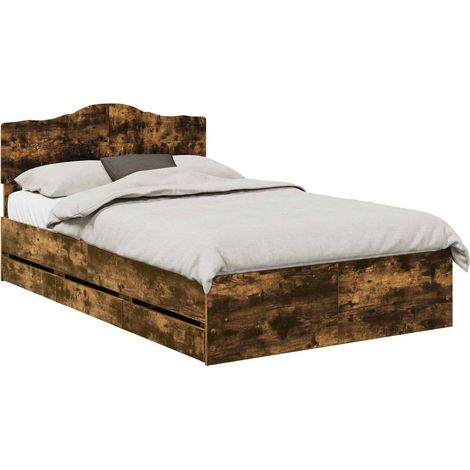Maison Exclusive - Struttura del letto con cassetto Rovere fumé 120 x 190 cm
