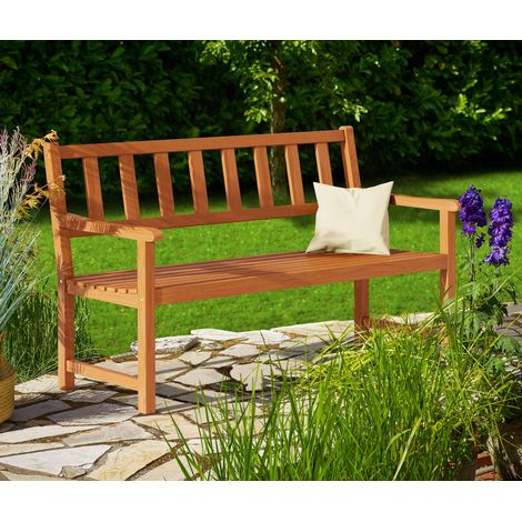 CASARIA® Kensington 2 Seater Wooden Garden Bench FSC®-Certified Acacia Wood 120x58x90cm Outdoor Furniture Armrests & Backrest Patio Deck Balcony Weather-Resistant 320kg Capacity (1/4)