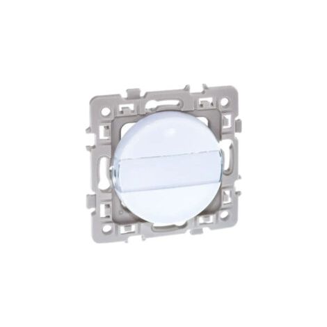 60206 Eur'ohm Square Bouton Poussoir Porte-etiquette Blanc