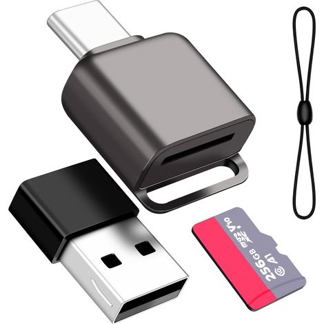 Lecteur de Carte Micro SD USB C 3.0, Lecteur de Carte TF avec Adaptateur USB C vers USB Compatible avec MacBook, Ordinateurs Portables, Téléphones Android (1/5)