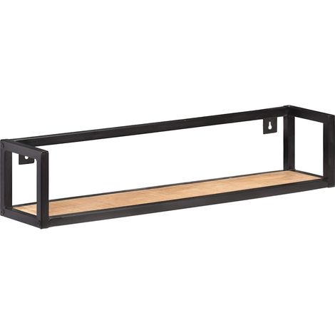 vidaXL Estantes de pared 2 unidades 80 cm madera de mango rugosa (1/2)