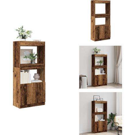 Buffet haut vieux bois 63x33x140 cm bois d'ingénierie - Buffet Haut - Buffets Hauts - Armoire À Livres - Étagère Et Armoire À Livres (1/5)