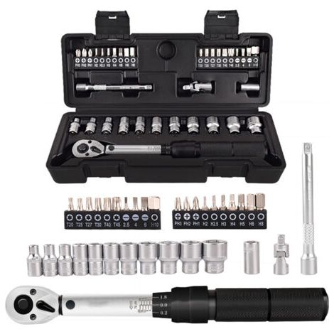 RHG 2-20 nm 1/4 combinaison de bit de socket de clé préréglé 35 dans 1 ensembles de ménages kit d'outils de l'utilitaire polyvalent box de bicyclette à main (1/5)