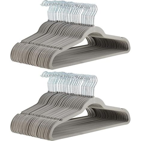 Lot de 30 cintres en velours pour costumes Gris (1/5)