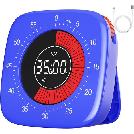 Temporizador visual recargable con 4 modos de alarma, temporizador de cuenta regresiva de 60 minutos para niños, aprendizaje, cocina - OTROS (1/5)