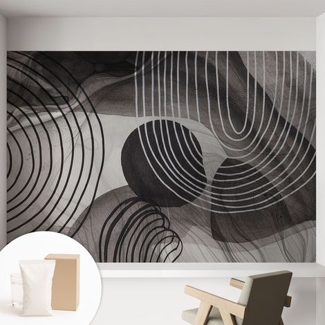Papier peint intissé pour salon chambre à coucher peint imprimé pour mur - Colle incluse gratuite Harmonie des formes 152x104 cm (1/5)