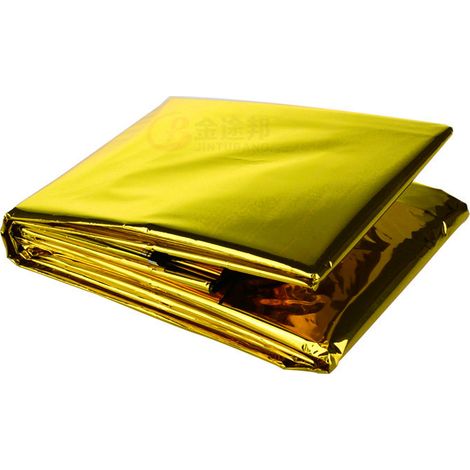 Couverture de survie One Piece Couverture de survie d'urgence Camping Couverture de survie Or/Argent Idéal pour le marathon de survie en plein air - 210 x 160 cm (1/2)