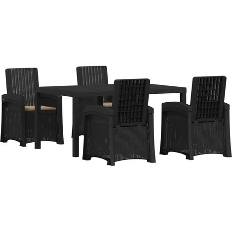 Set da Pranzo per Giardino 5 pz Antracite e Tortora PP vidaXL (1/5)
