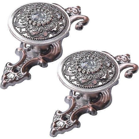 Crochets décoratifs multifonctionnels vintage pour rideaux, en alliage de zinc, couleur bronze rouge, lot de 2. (1/2)