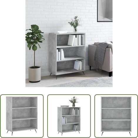 Rangement livres - Bibliothèque gris béton 69,5x32,5x90 cm bois d'ingénierie (1/5)