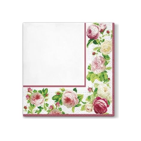 Peacock 20 Stück 33x33 Rosy Frame Gold Servietten/163