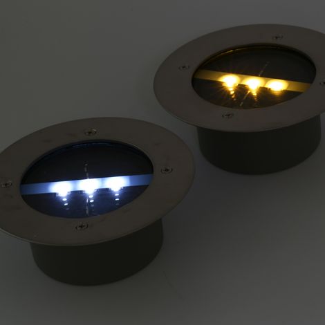 Lampe solaire encastrable à 3 LED + Blanc pur (1/5)