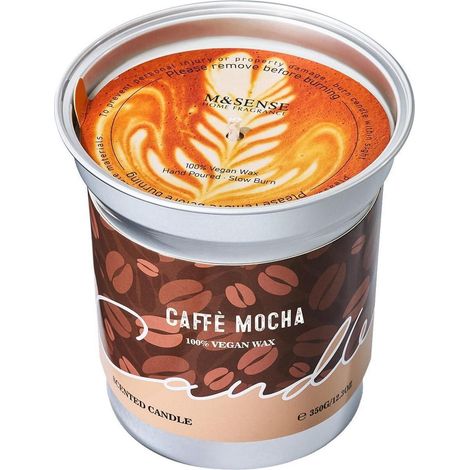 Duftkerze Kaffee Mokka 350g Sojawachs bis 73 Std. Brenndauer vegan