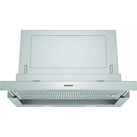 Siemens iQ300 LI67SA531. Potenza massima di estrazione: 399 m³/h, Tipo di estrazione: Filtrante, Classe di efficienza di filtro del grasso: A. Tipo: Semintegrato (semincassato), Colore del prodotto... (1/5)