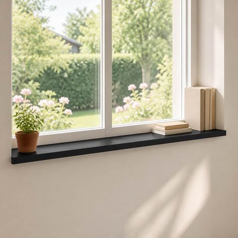 vidaXL Appuis de fenêtre 2 pc Noir 140 x 15 x 2 cm (1/5)