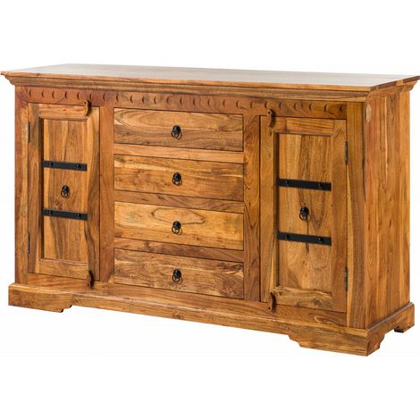 credenza in legno di Acacia 150x45x89 miele dorato laccato OXFORD 0513