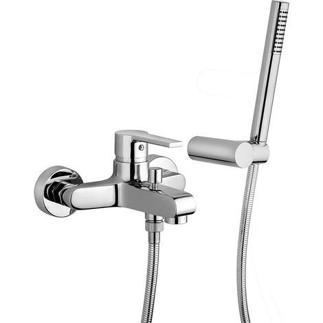 Miscelatore vasca esterno in ottone cromato con set doccia Le Mans Paini (1/2)