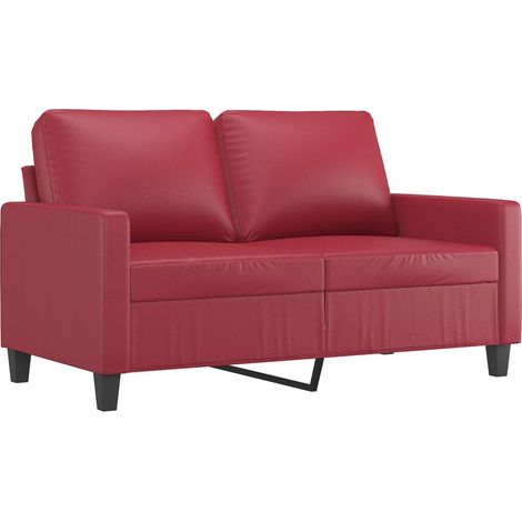 Canapé à 2 places,Sofa pour Salon,Banquette Rouge bordeaux 120 cm Similicuir CFW231375 (1/5)