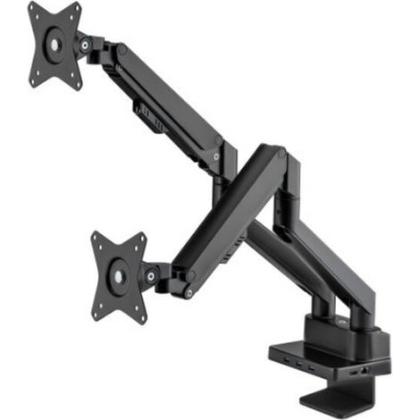 MANHATTAN Aluminium-Tischhalterung mit Gasdruckfeder für zwei Monitore 43,2-81,3cm 17-32Zoll und 8-i