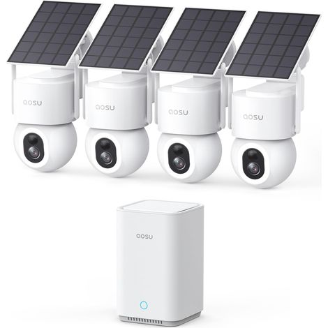 4K D1 Caméra Surveillance WiFi Extérieure Sans Fil Solaire, 8MP UHD 360° PTZ Suivi Auto Détection PIR IA Vision Nocturne Couleur, 32 Go 1 To (1/5)