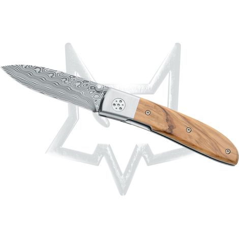 Fox Elite Damaskus Messer M/Co Olive