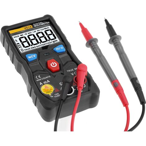 ANENG V01A Digitalmultimeter mit automatischer Bereichswahl und True-RMS-Messung, AC/DC-Strom-, Spannungs- und Ohm-Tester (Schwarz) (1/5)