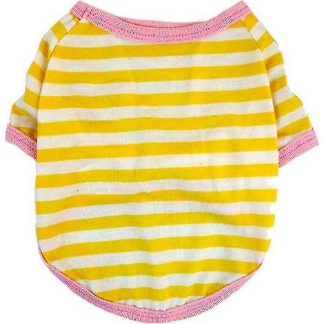 Ropa de verano para perros, chaleco para mascotas, camiseta de cuello redondo a rayas, camisetas para Yorkshire Terrier y Shih Tzu, ropa para cachorros, perros y gatos 4 (1/5)