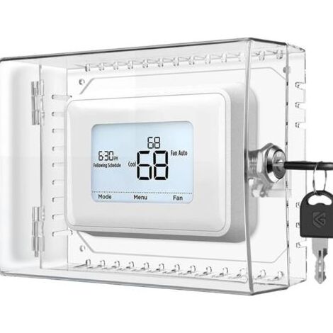 Boîte de verrouillage avec couvercle de thermostat clé,thermostat Boîte de verrouillage du thermostat s'adapte aux thermostats 12,2 15,24 cm ou plus (1/5)