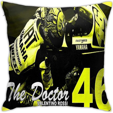 Housse de coussin décorative Valentino Rossi, pour canapé, lit ou maison, 45,7 x 45,7 cm (18 x 18 pouces) - SYS19640 (1/2)