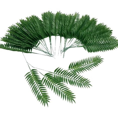 10 künstliche exotische Blätter, 35 cm, für Dschungeldekorationen, Partys und Kuchen (1/5)