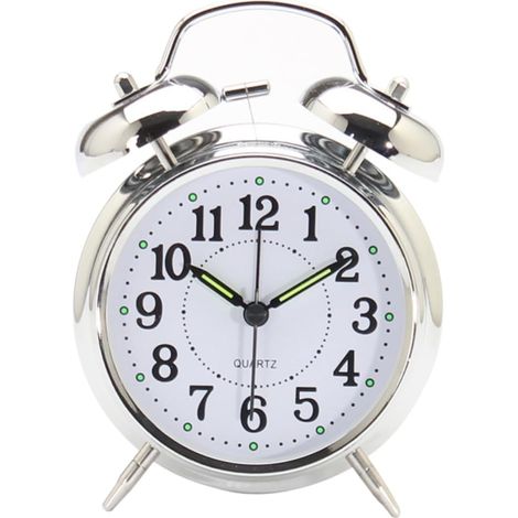 Réveil analogique non mécanique pour enfants, petite horloge ronde silencieuse de bureau, réveil de table 3D paresseux, design enfantin compact (1/5)