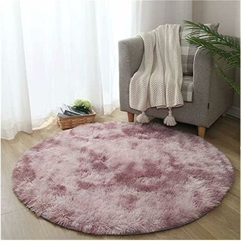 Tapis De Sol Tapis De Sol Rond Tie-dye Tapis Dégradé De Couleur Net Rouge Le Même Chevet Tapis à Poils Longs Tapis De Sol Décoration De Chambre Tapis Style Pastoral,Tapis Décoratifs Pour La Mai (1/5)