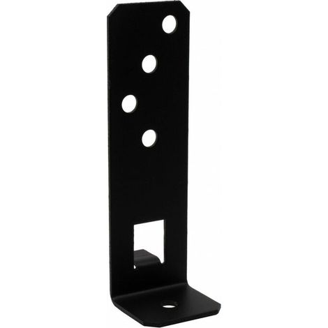 – Pied de poteau réglable noir 200x55mm – Pour poteaux jusqu'à 200mm – Fixation robuste – Épaisseur 3mm (1/5)