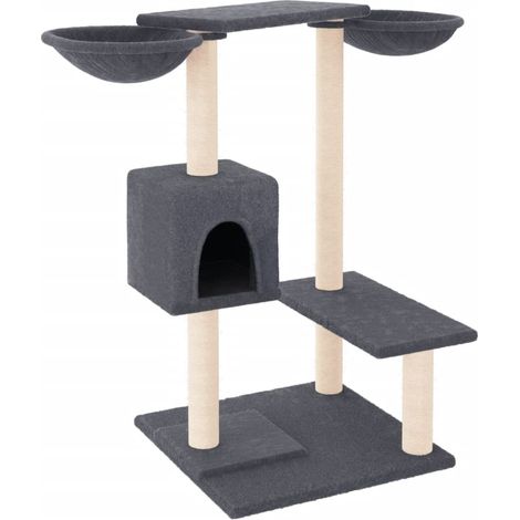 Árbol para gatos, torre, juguete para escalar, rascador, plataforma de escalada con postes rascadores, oscuro, 82 cm, gris 020022726 (1/5)