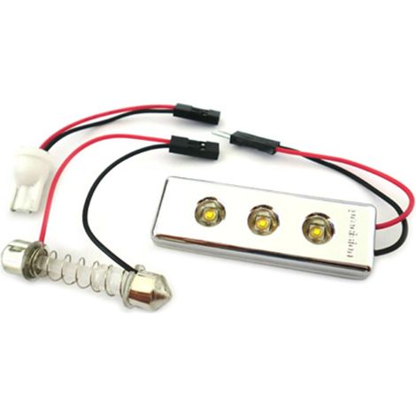 Pannello Led Per Luci Plafoniera Abitacolo Cortesia Auto 3 Smd PCB Osram Bianco 12V T10 e Siluro (1/3)